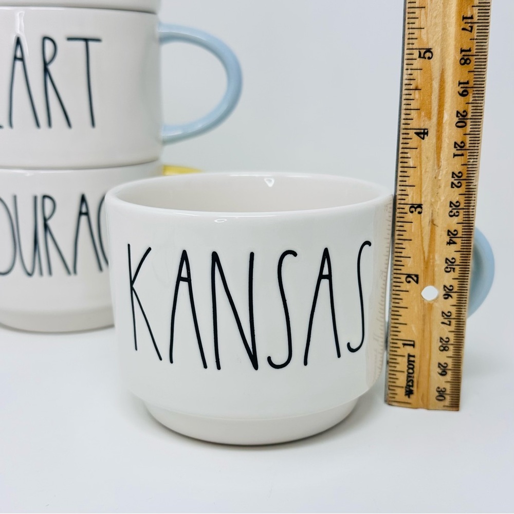 Rae Dunn Wizard of Oz Stackable Mug Set with Iron Rack White Black Ceramic - Picture 9 of 11
